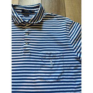 Polo Ralph Lauren Classic Fit Short Sleeve Striped Shirt Mens Large Blue *READ